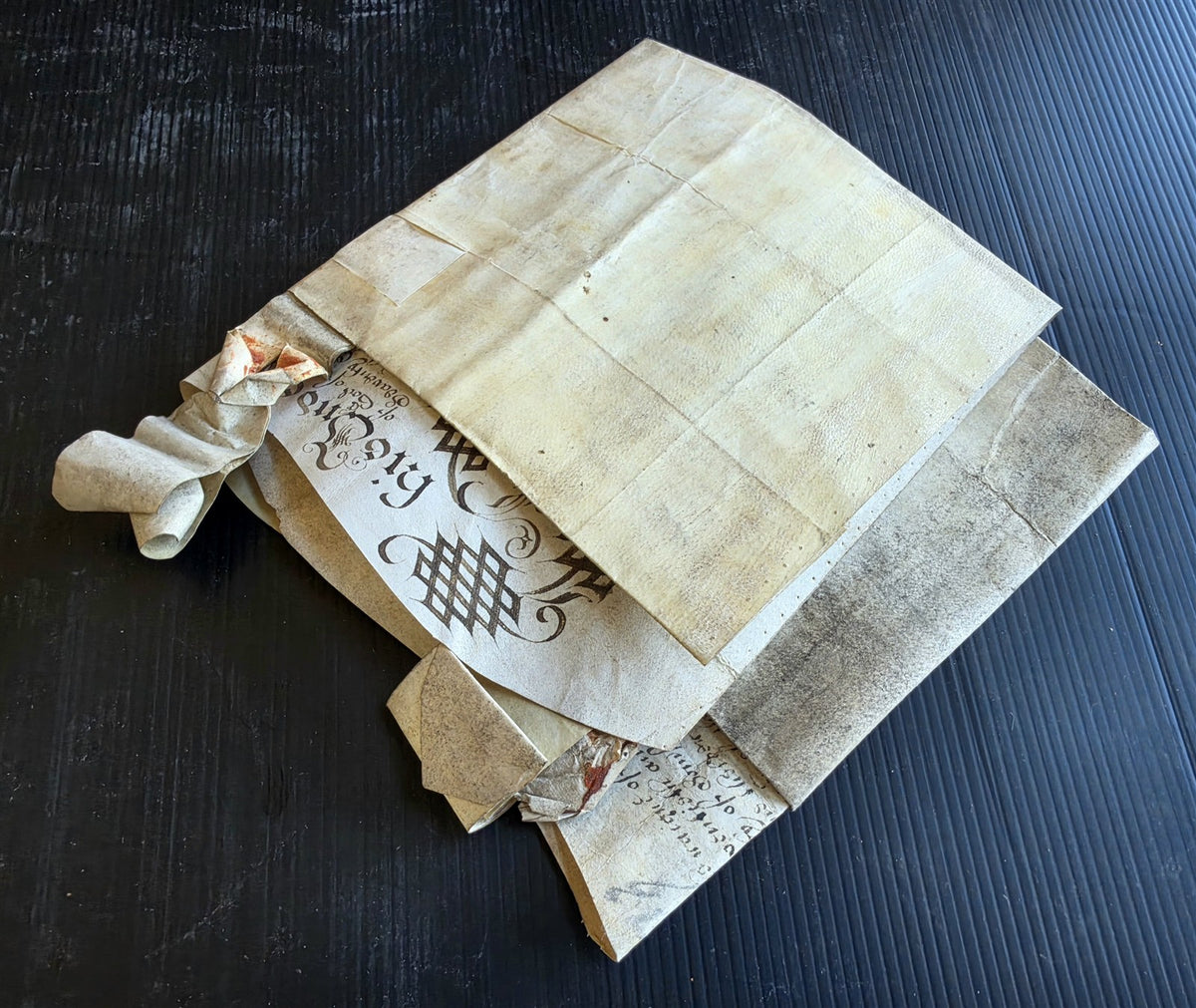 1673 MANUSCRIPT INDENTURE on VELLUM w/ WAX SEAL in ENGLISH antique 14.5x24"