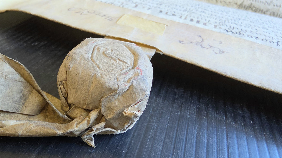 1678-1699 MANUSCRIPT INDENTURE on VELLUM w/ WAX SEAL in ENGLISH antique 15.5x22"