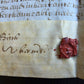 17th century MANUSCRIPT INDENTURE on VELLUM in ENGLISH w/ 4 WAX SEALS antique