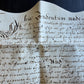 late 17th century MANUSCRIPT INDENTURE on VELLUM in ENGLISH antique 14 x19"