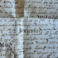 late 17th century MANUSCRIPT INDENTURE on VELLUM in ENGLISH antique 14 x19"