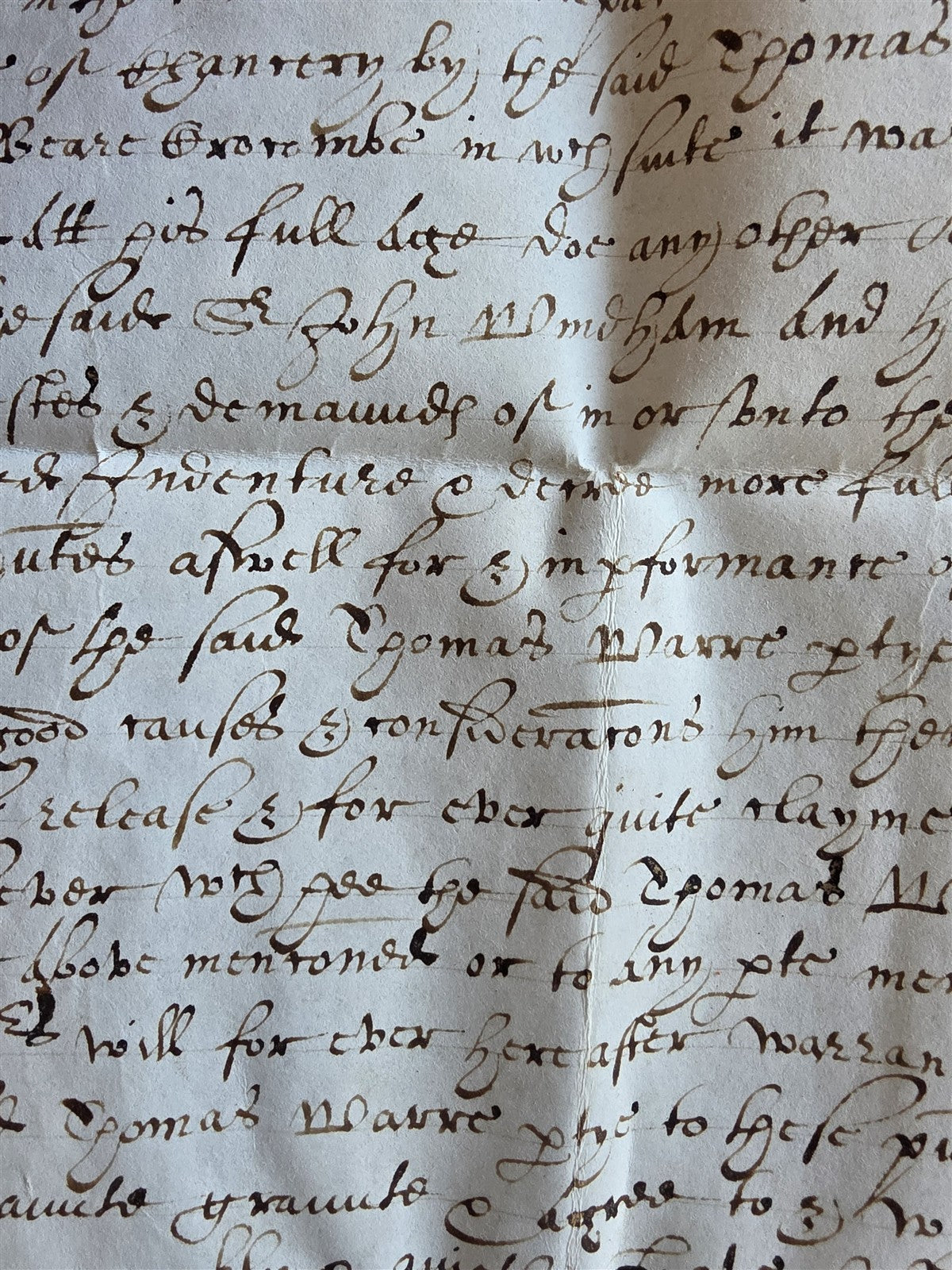 late 17th century MANUSCRIPT INDENTURE on VELLUM in ENGLISH antique 14 x19"