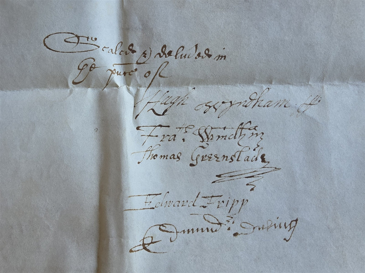 late 17th century MANUSCRIPT INDENTURE on VELLUM in ENGLISH antique 14 x19"
