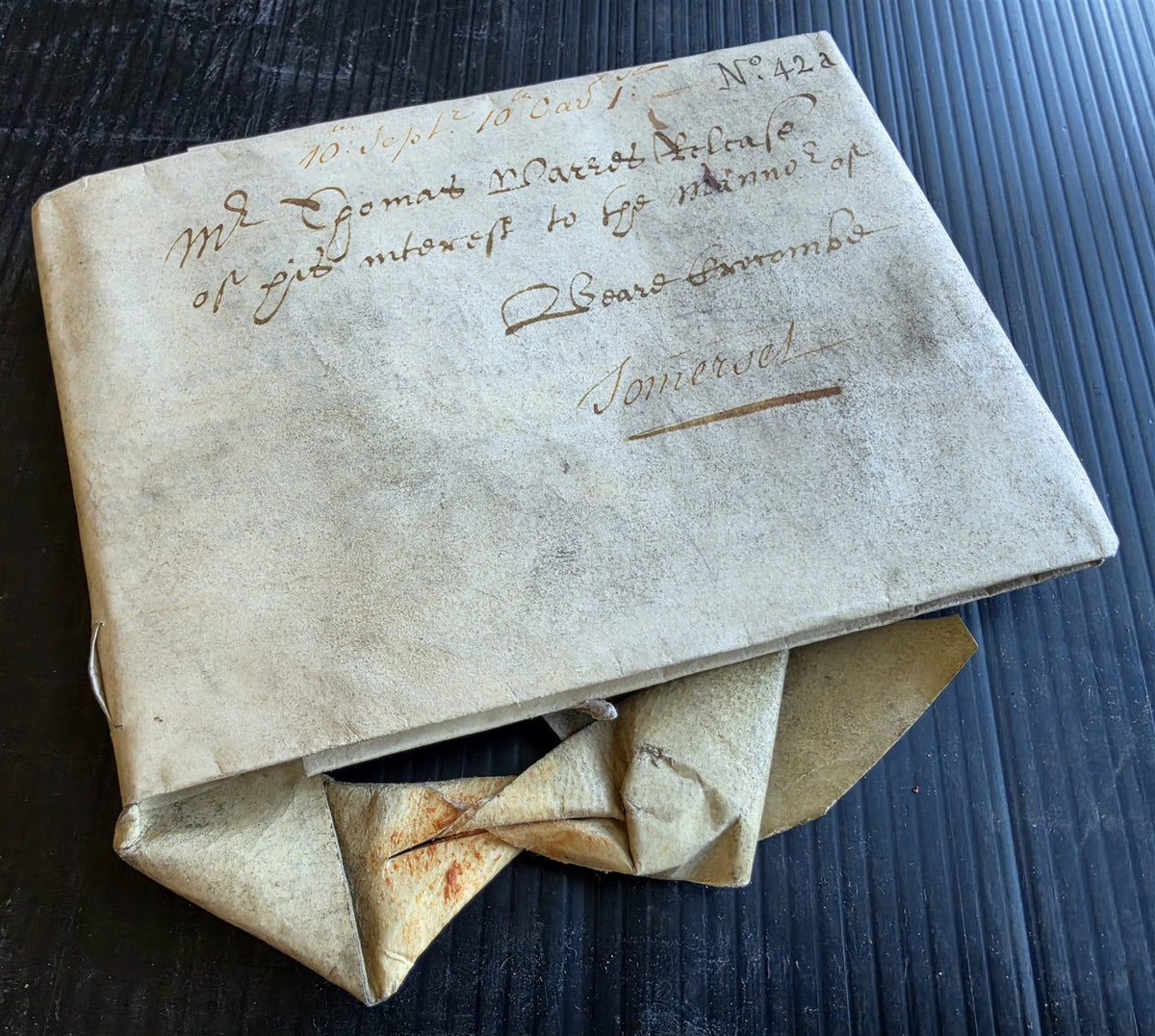 late 17th century MANUSCRIPT INDENTURE on VELLUM in ENGLISH antique 14 x19"