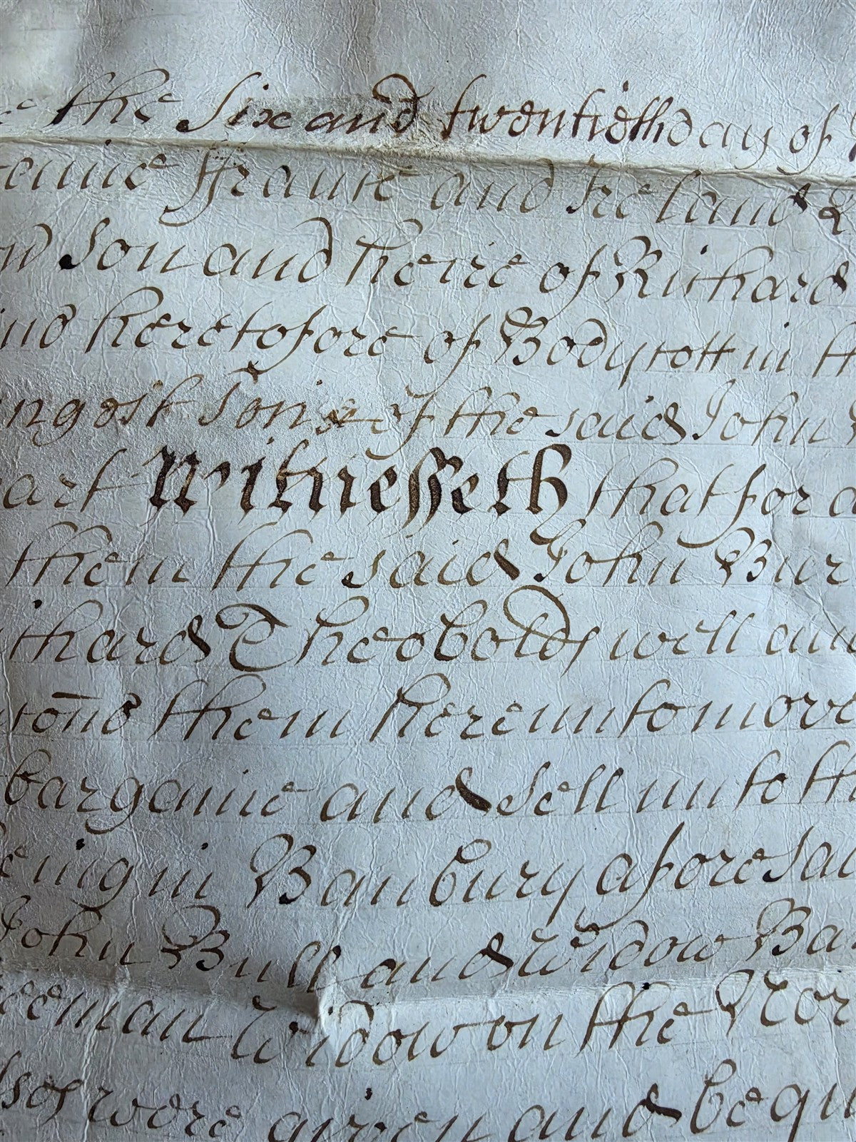 1710 MANUSCRIPT INDENTURE on VELLUM in ENGLISH w/ WAX SEALS antique 13 x 22.5"