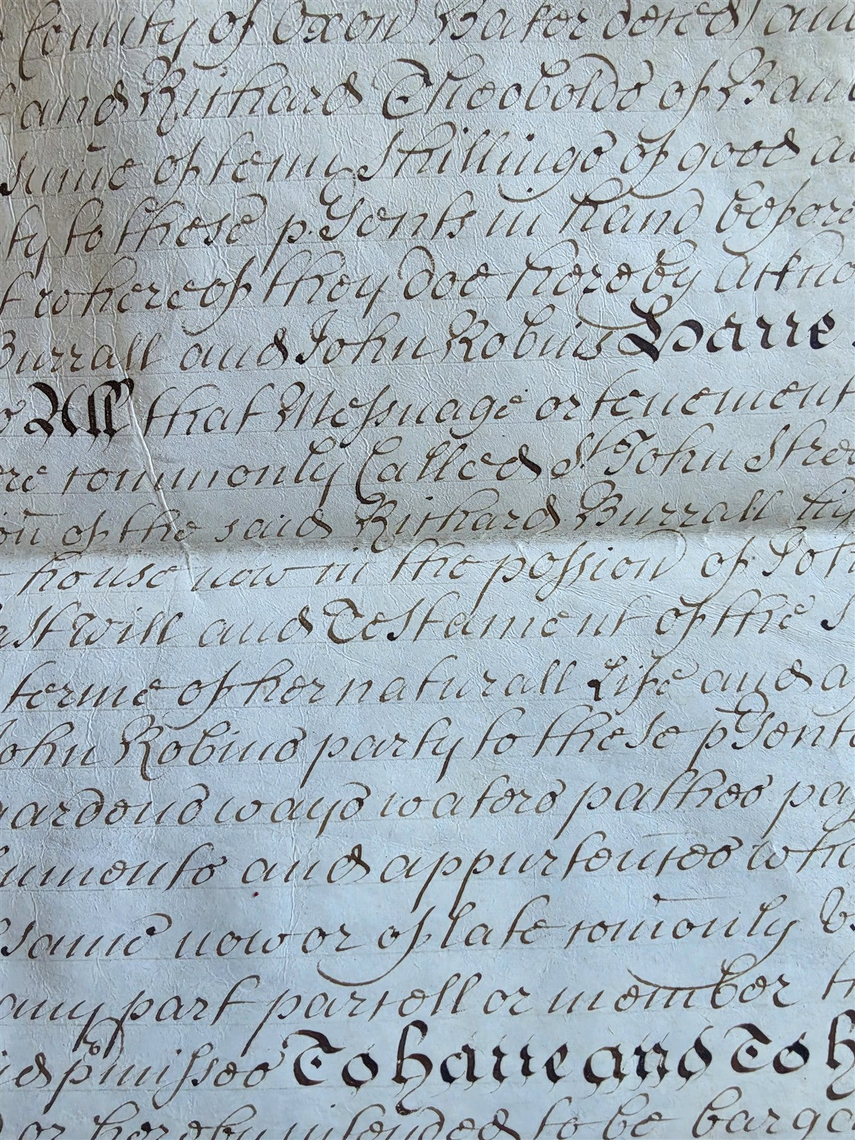 1710 MANUSCRIPT INDENTURE on VELLUM in ENGLISH w/ WAX SEALS antique 13 x 22.5"
