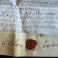1710 MANUSCRIPT INDENTURE on VELLUM in ENGLISH w/ WAX SEALS antique 13 x 22.5"