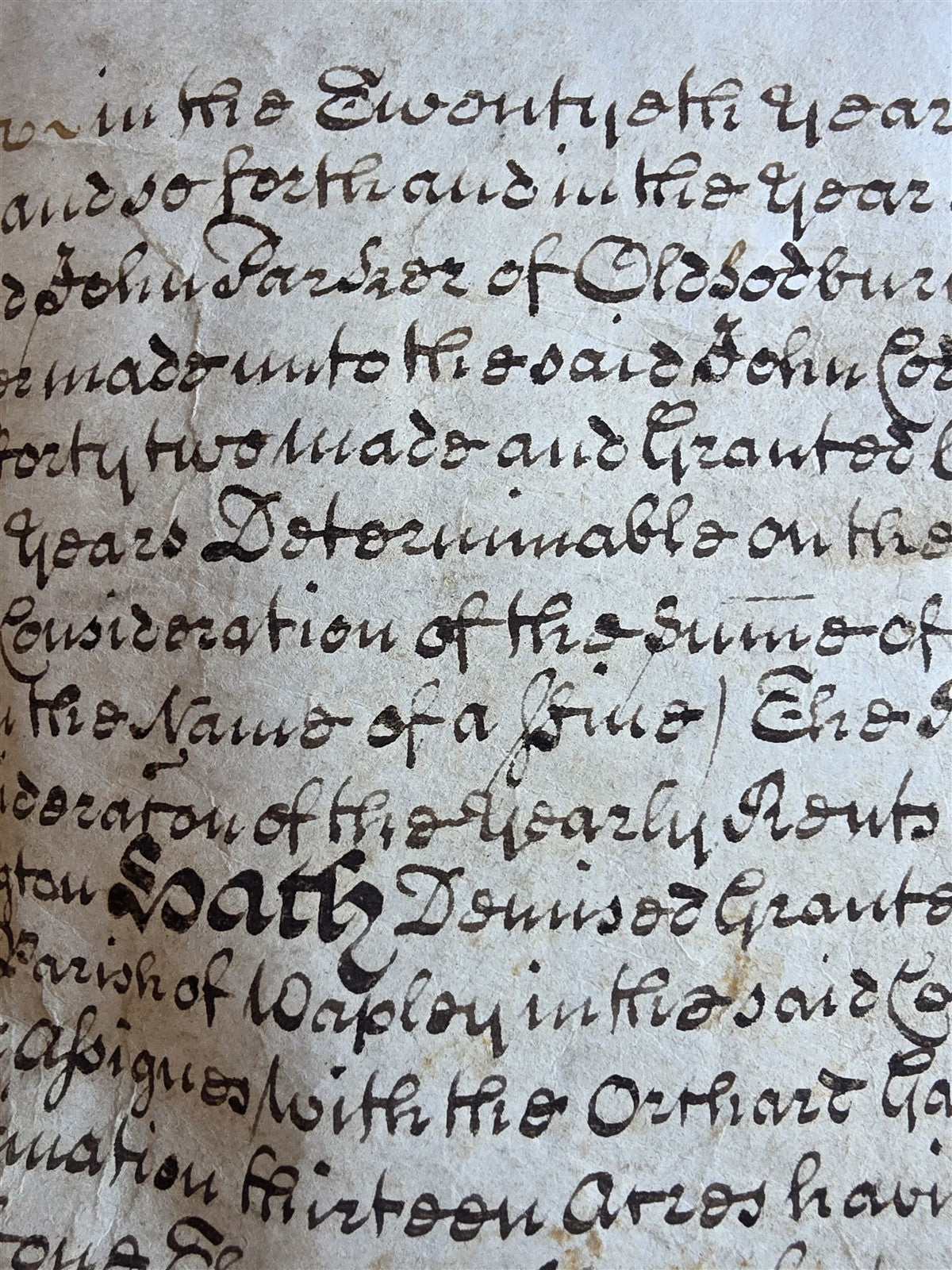 1746 MANUSCRIPT INDENTURE on VELLUM in ENGLISH antique 25 x 29"