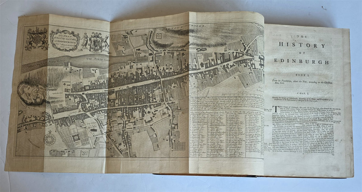 1753 HISTORY of EDINBURGH by WILLIAM MAITLAND antique ILLUSTRATED FOLIO