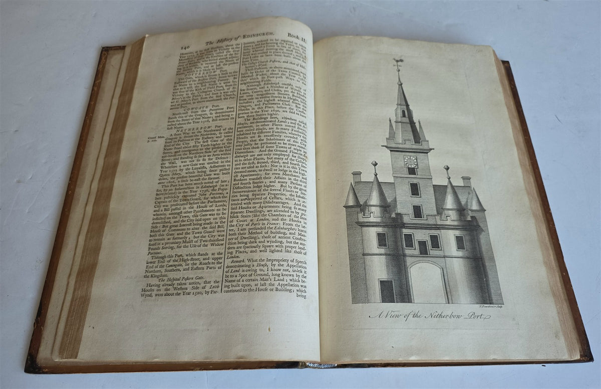 1753 HISTORY of EDINBURGH by WILLIAM MAITLAND antique ILLUSTRATED FOLIO