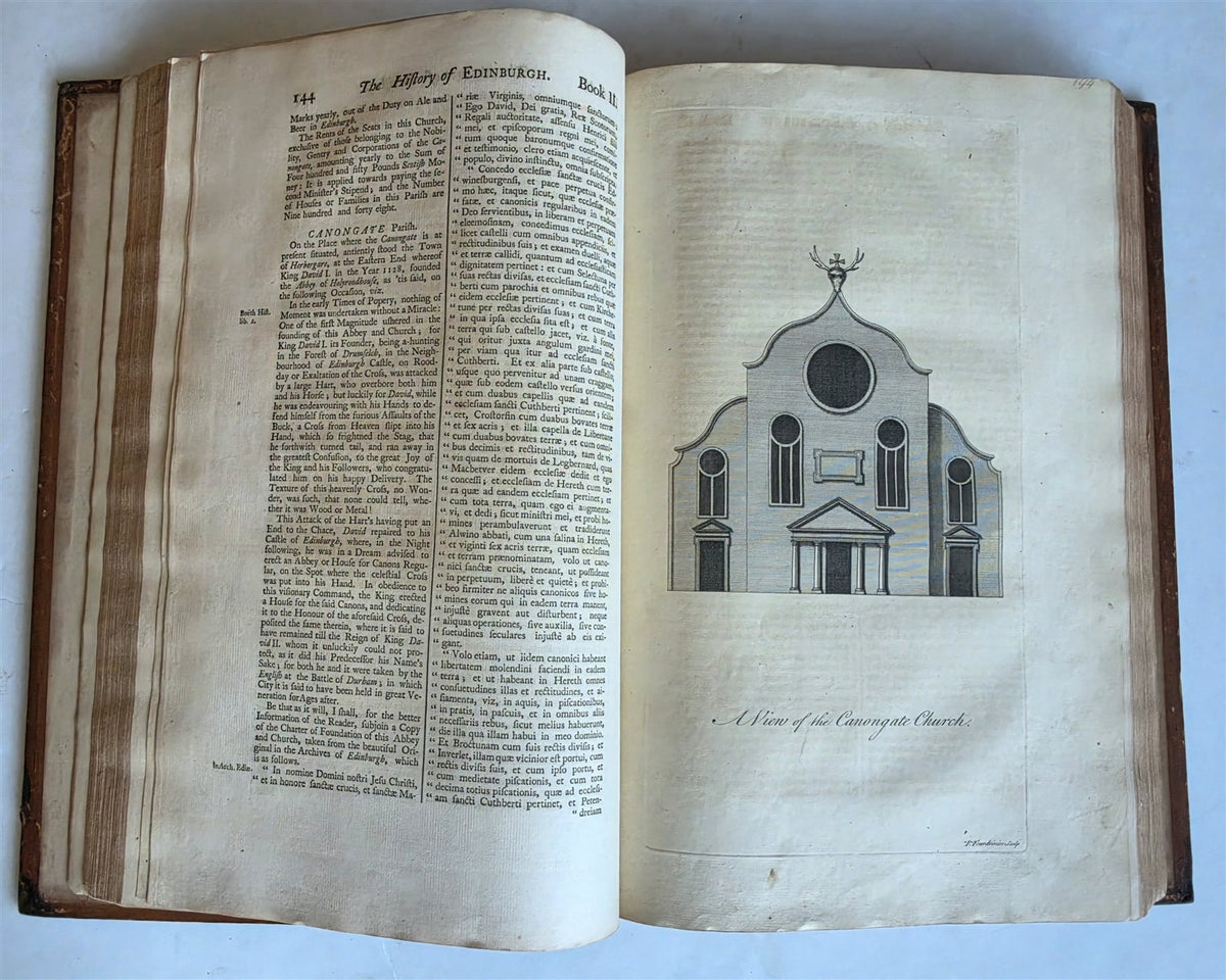 1753 HISTORY of EDINBURGH by WILLIAM MAITLAND antique ILLUSTRATED FOLIO