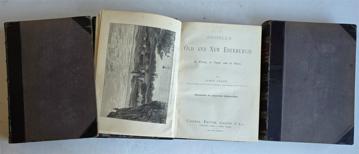 1880 OLD & NEW EDINBURGH its History People & Places antique ILLUSTRATED 3 VOLS