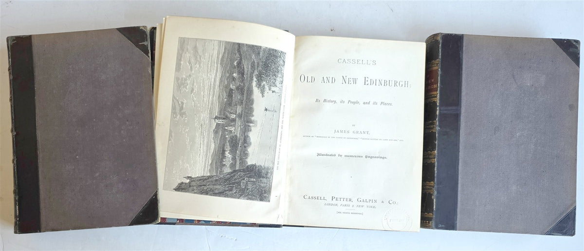 1880 OLD & NEW EDINBURGH its History People & Places antique ILLUSTRATED 3 VOLS