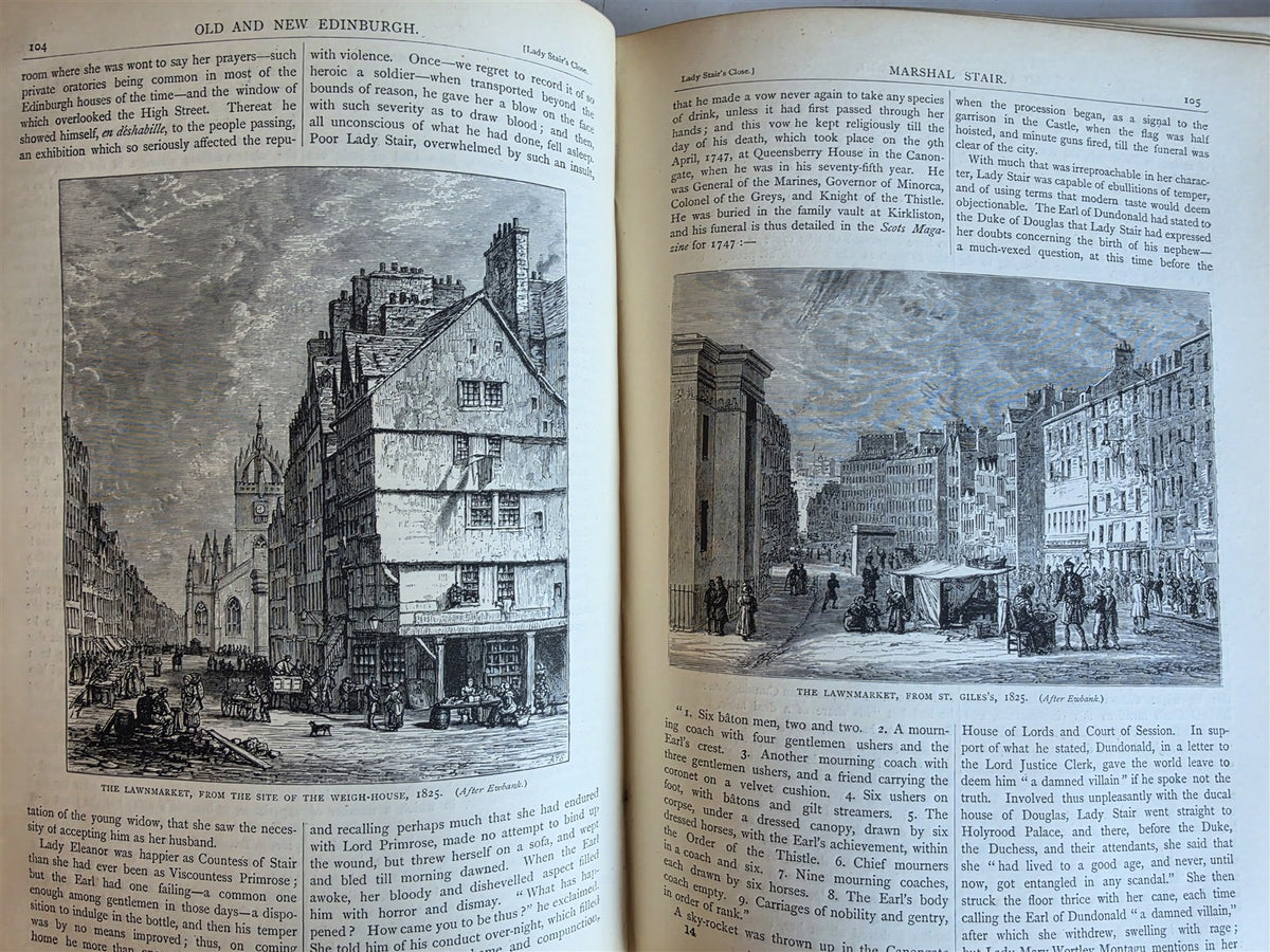 1880 OLD & NEW EDINBURGH its History People & Places antique ILLUSTRATED 3 VOLS