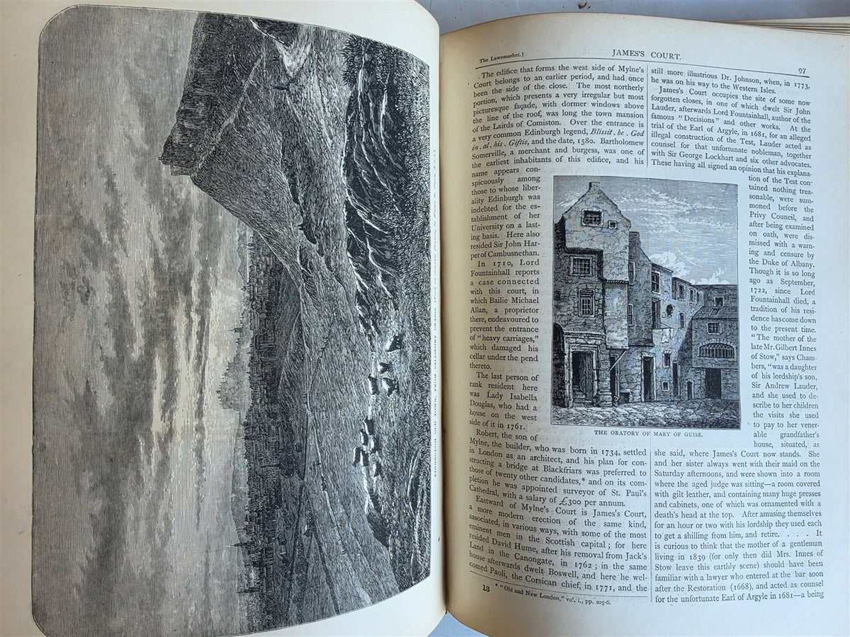 1880 OLD & NEW EDINBURGH its History People & Places antique ILLUSTRATED 3 VOLS