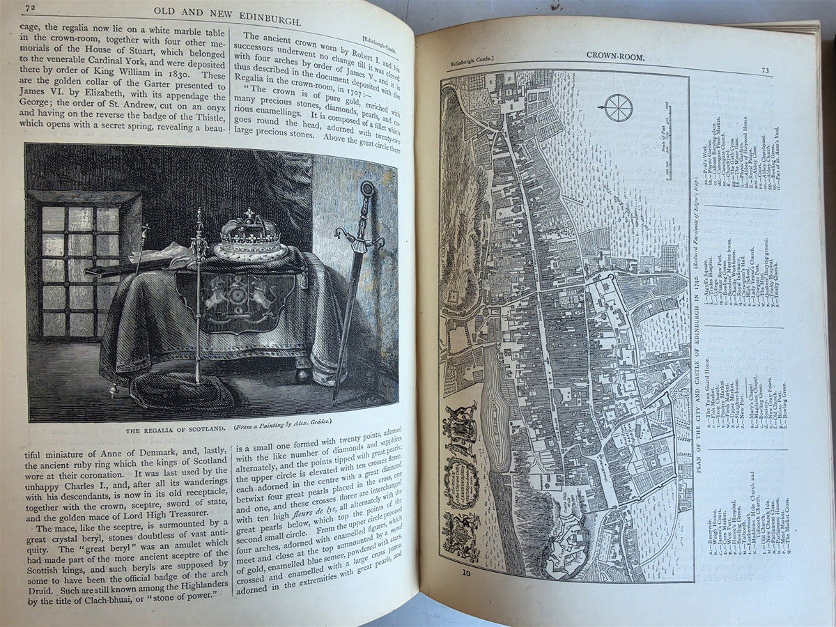 1880 OLD & NEW EDINBURGH its History People & Places antique ILLUSTRATED 3 VOLS