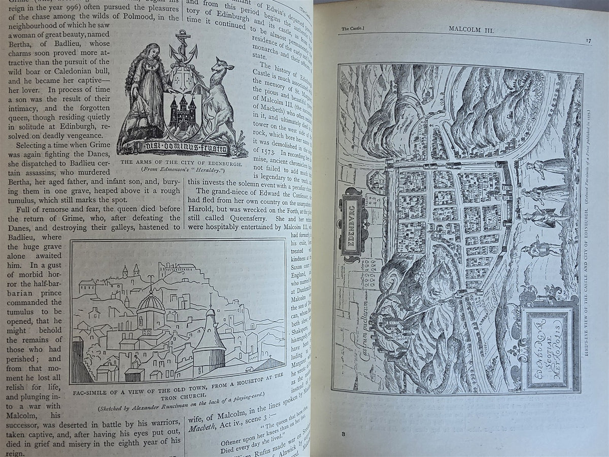 1880 OLD & NEW EDINBURGH its History People & Places antique ILLUSTRATED 3 VOLS