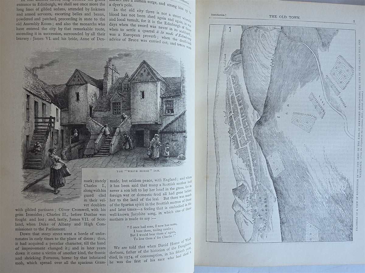 1880 OLD & NEW EDINBURGH its History People & Places antique ILLUSTRATED 3 VOLS