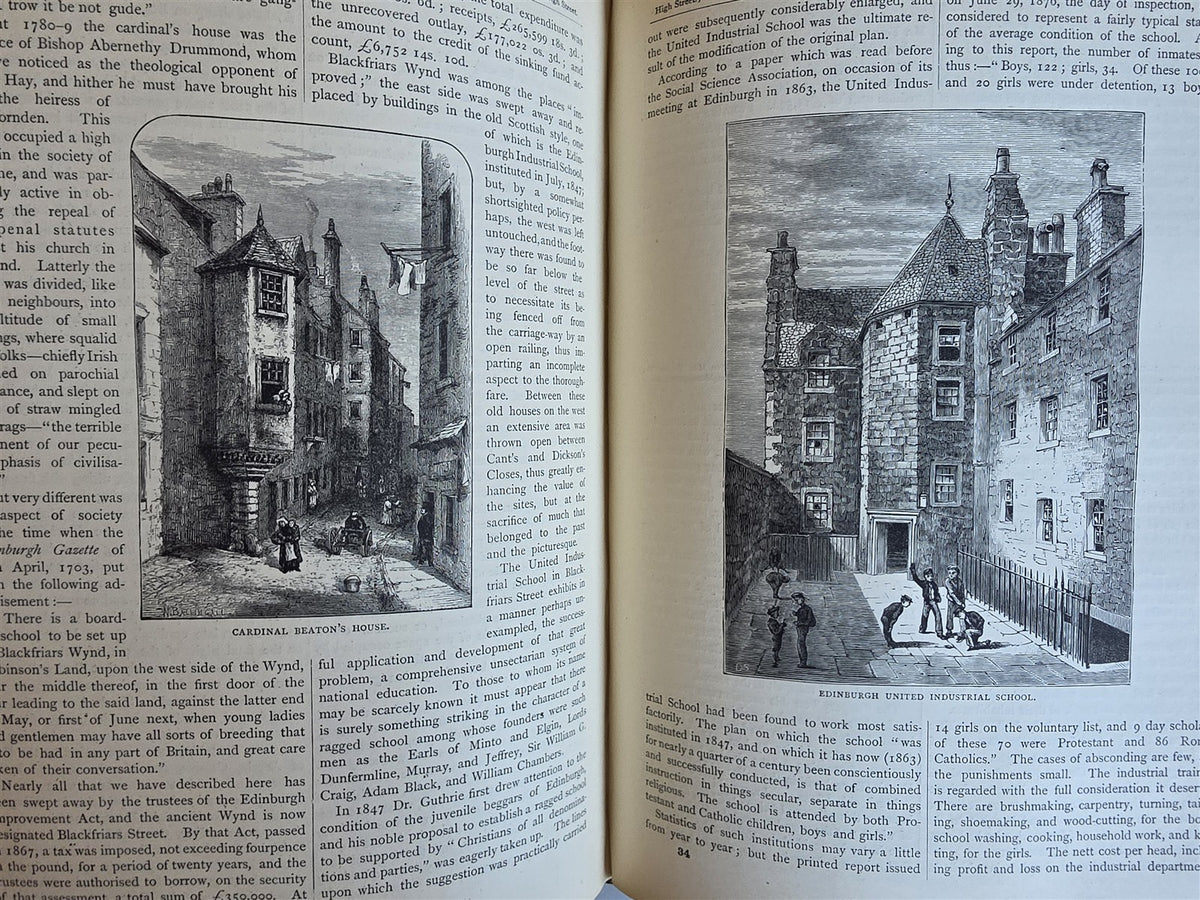 1880 OLD & NEW EDINBURGH its History People & Places antique ILLUSTRATED 3 VOLS