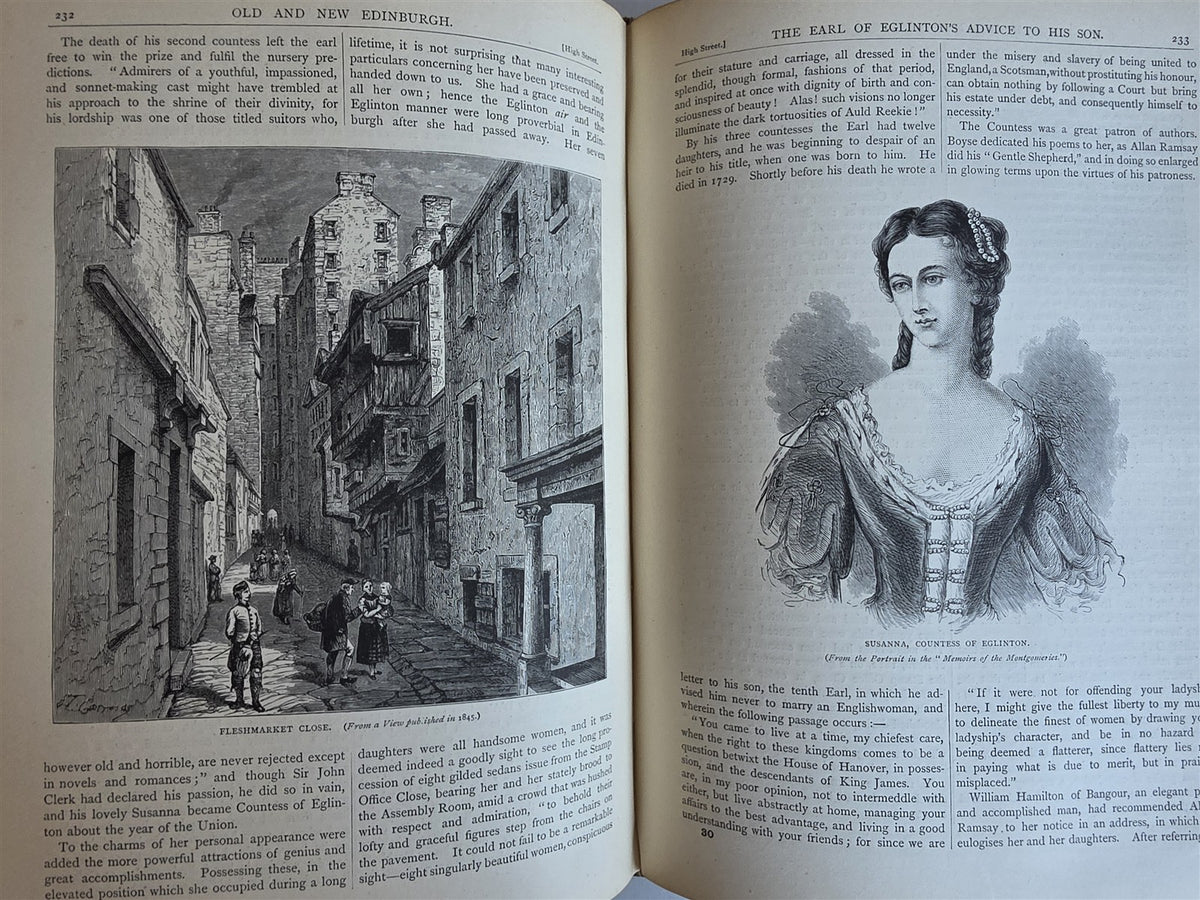 1880 OLD & NEW EDINBURGH its History People & Places antique ILLUSTRATED 3 VOLS