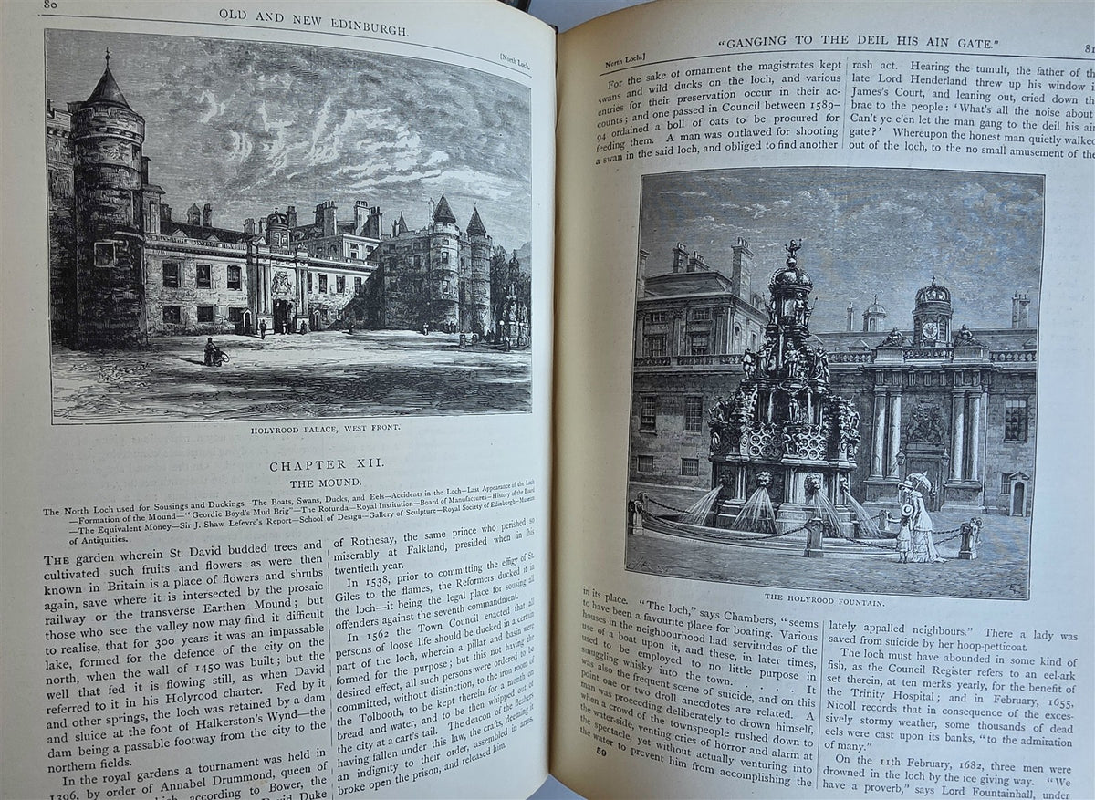1880 OLD & NEW EDINBURGH its History People & Places antique ILLUSTRATED 3 VOLS