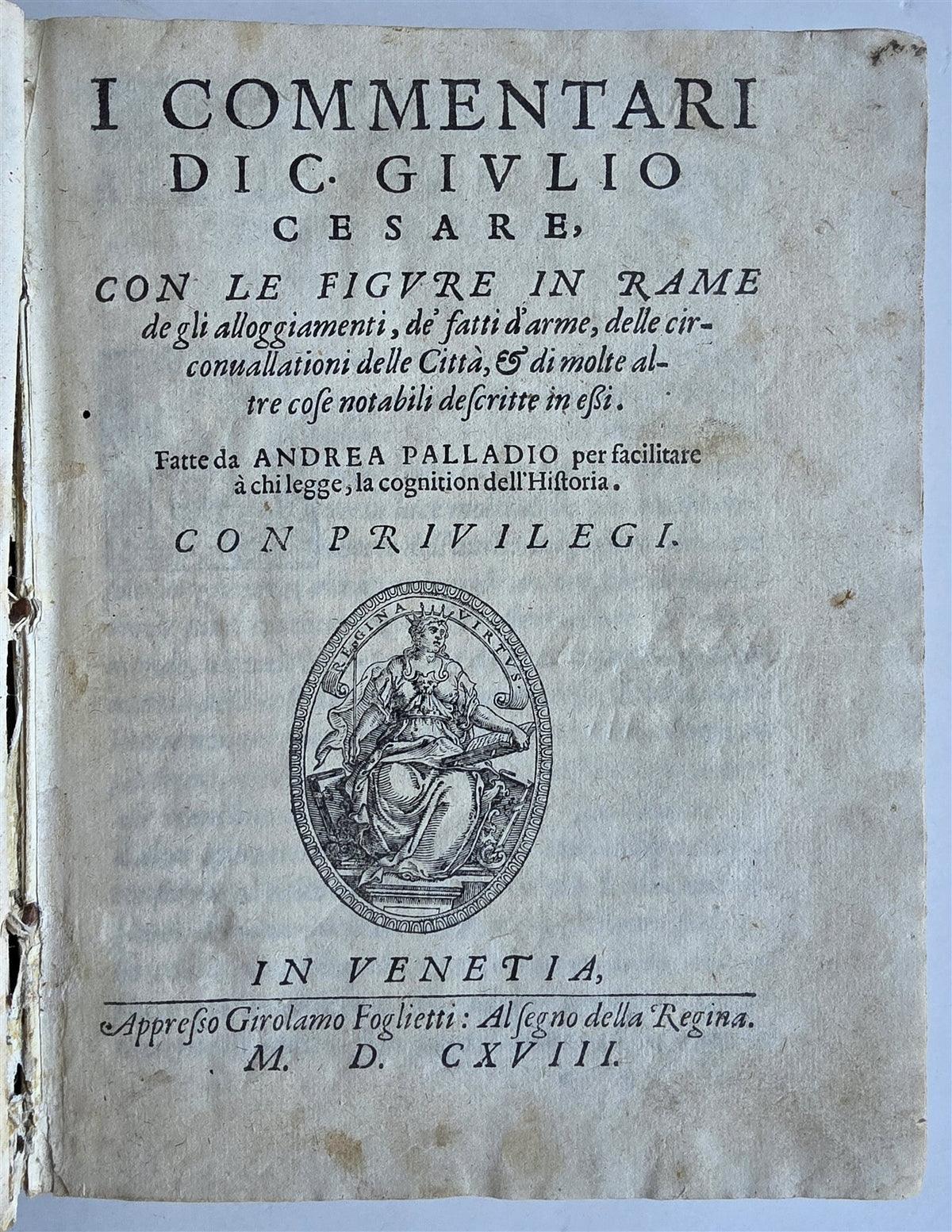 1618 Julius Caesar's Commentaries FULLY ILLUSTRATED antique ANDREA PALLADIO