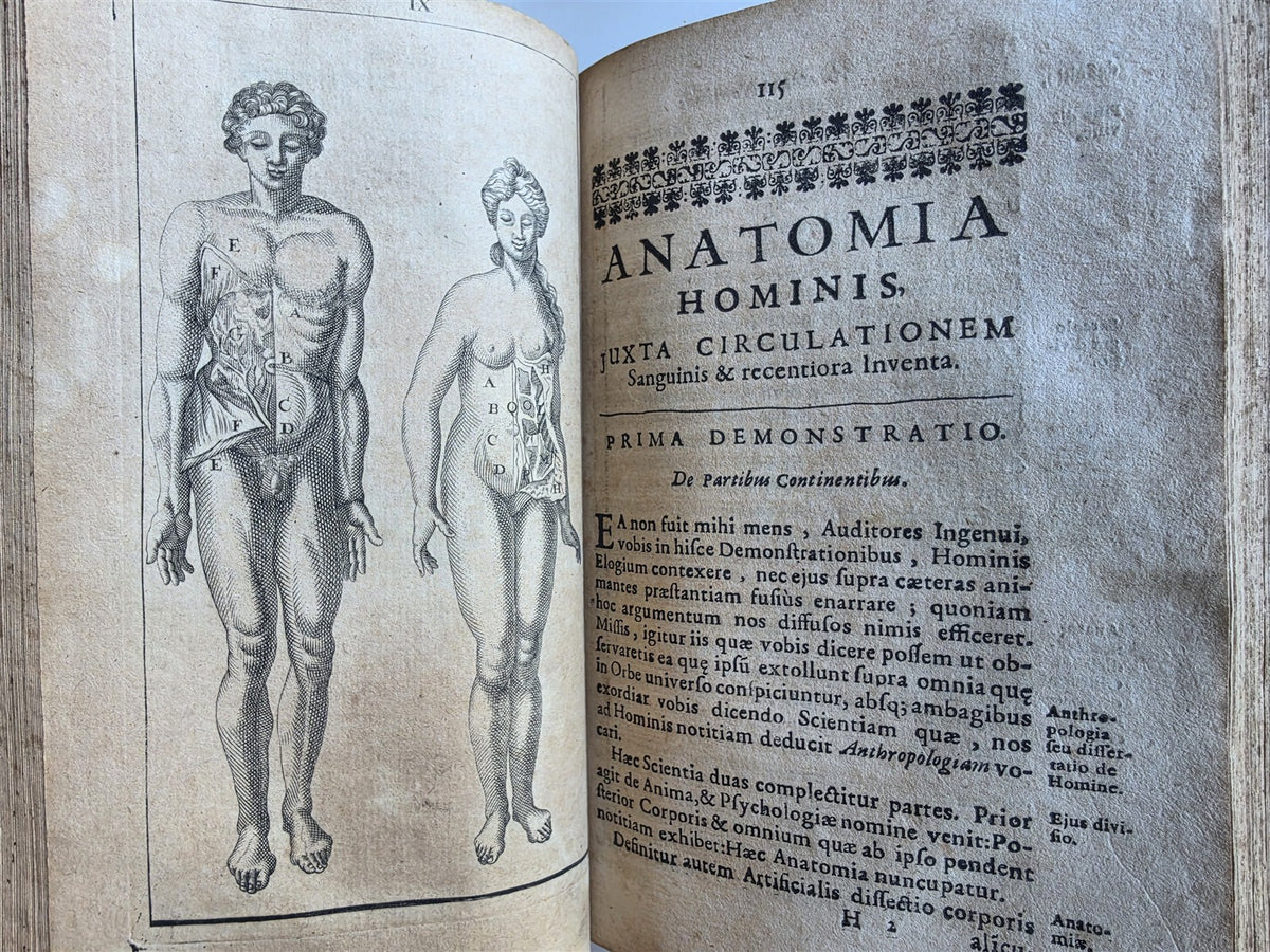 1696 ANATOMICAL TREATISE Anatomia Corporis Humani P.DIONIS antique ILLUSTRATED