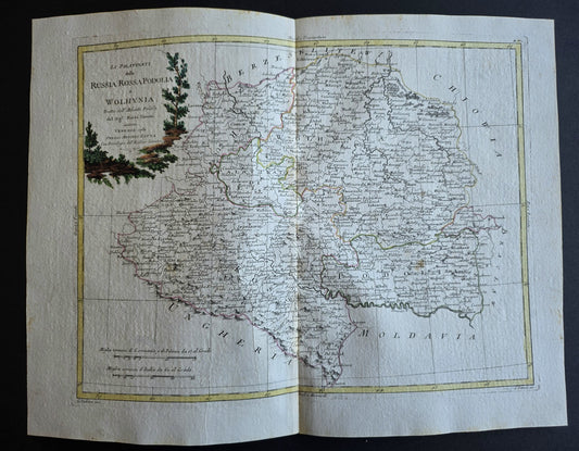 1782 MAP of UKRAINE MOLDOVA POLAND from ANTONIO ZATTA GEOGRAFI ATLAS antique