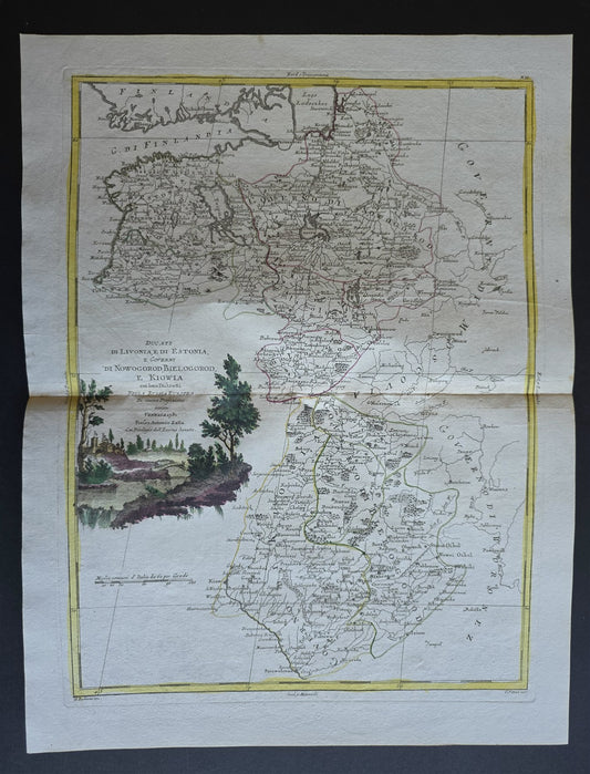 1782 MAP of UKRAINE RUSSIA LATVIA ESTONIA - ANTONIO ZATTA GEOGRAFI ATLAS antique
