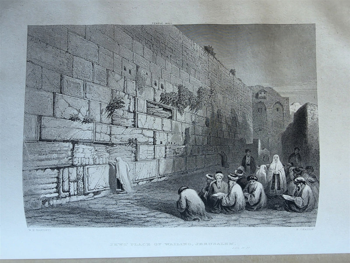 1860s BIBLE in ENGLISH antique ILLUSTRATED 2 FOLIO VOLUMES by A. FLETCHER