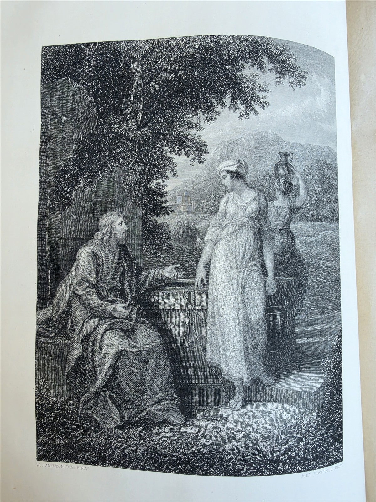 1860s BIBLE in ENGLISH antique ILLUSTRATED 2 FOLIO VOLUMES by A. FLETCHER