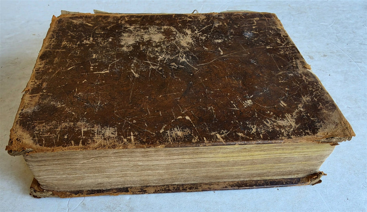 1827 BIBLE in ENGLISH antique ILLUSTRATED Cooperstown NY AMERICANA