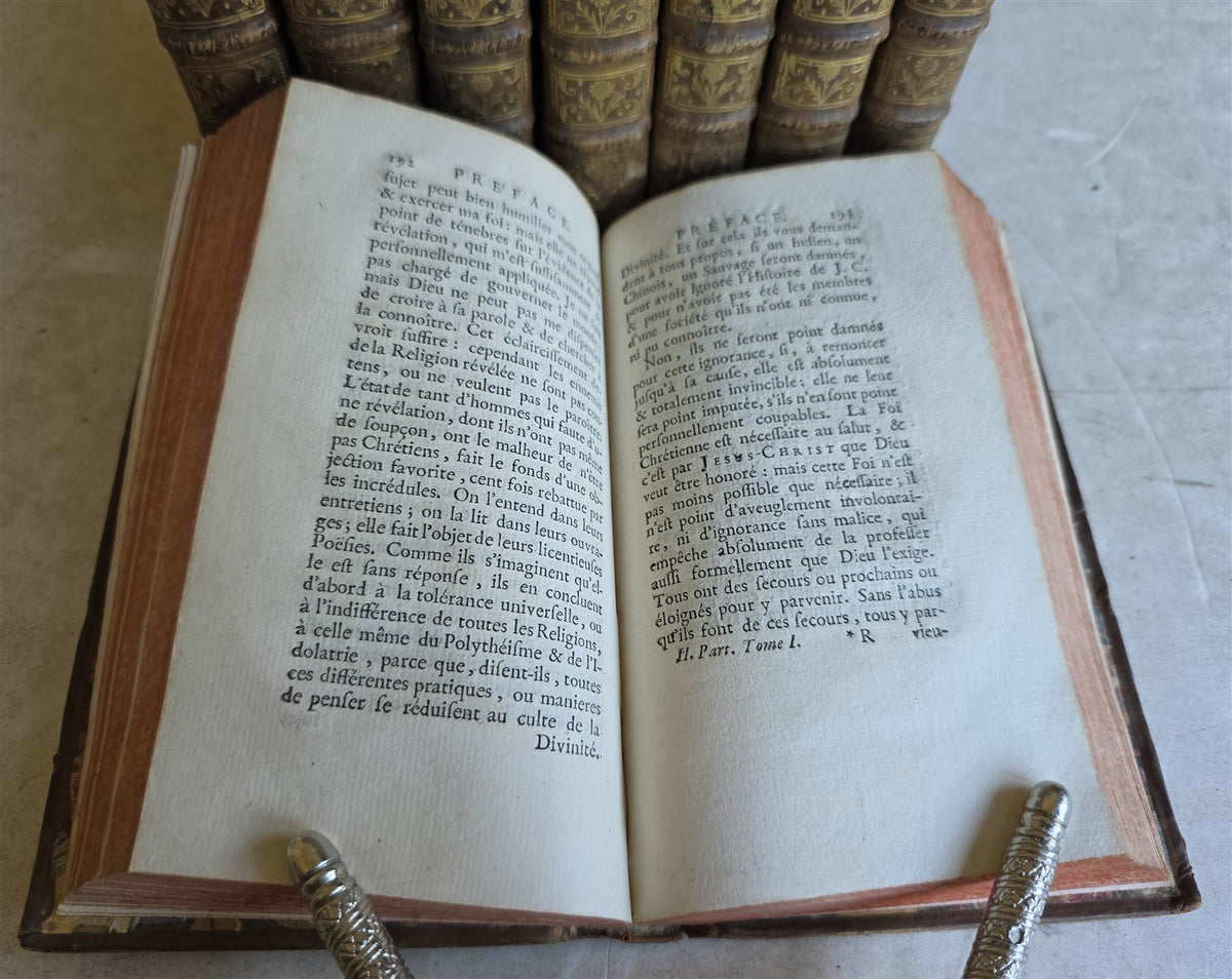 1753 HISTORY of PEOPLE OF GOD antique ILLUSTRATED 8 VOLUMES SET Judaica