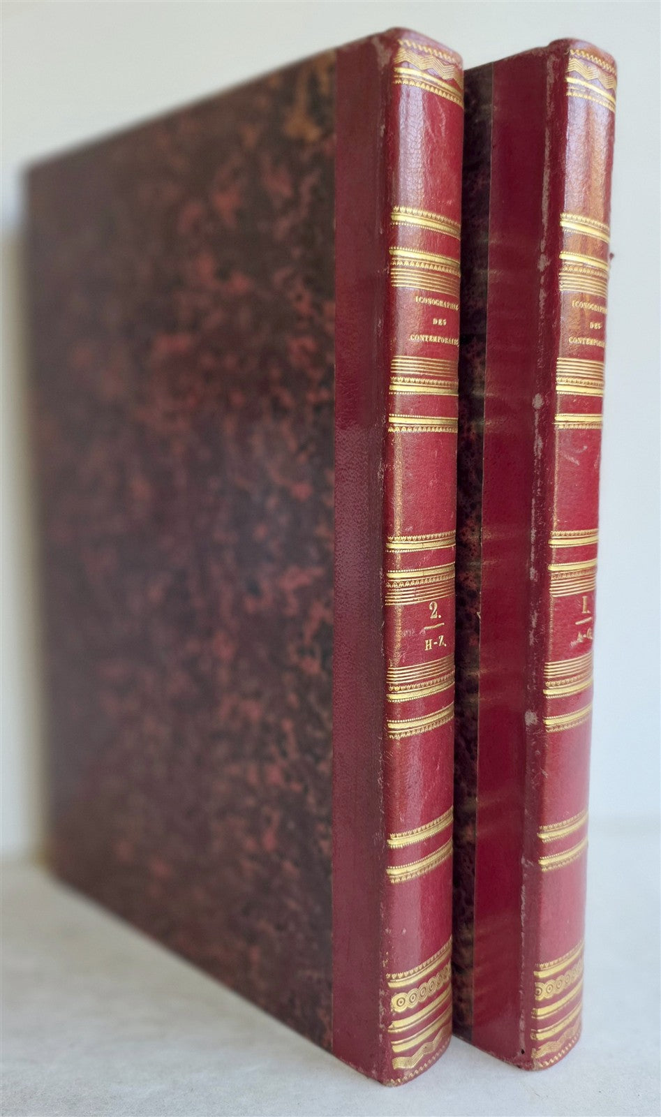 1833 Iconography of contemporaries antique ILLUSTRATED 2 VOLUMES French
