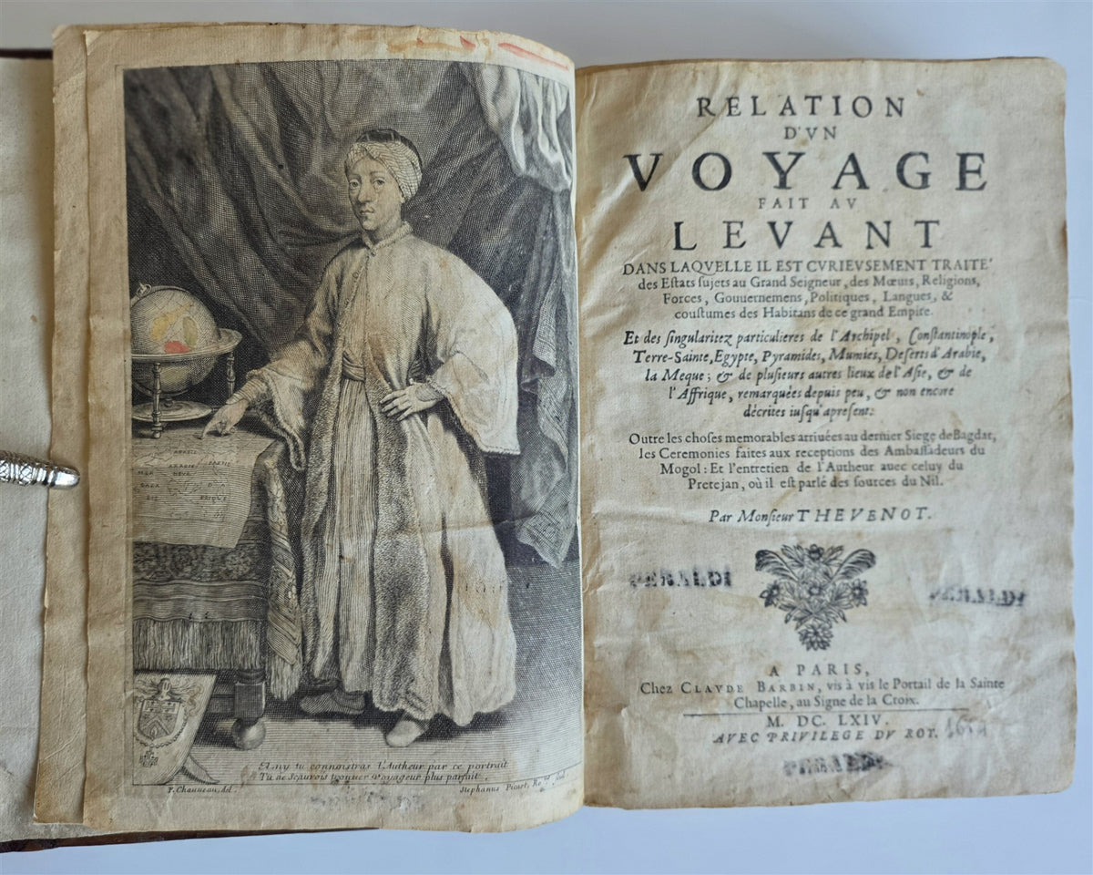 1664 TRAVELS TO TURKEY antique Relation d'un voyage fait au Levant in FRENCH