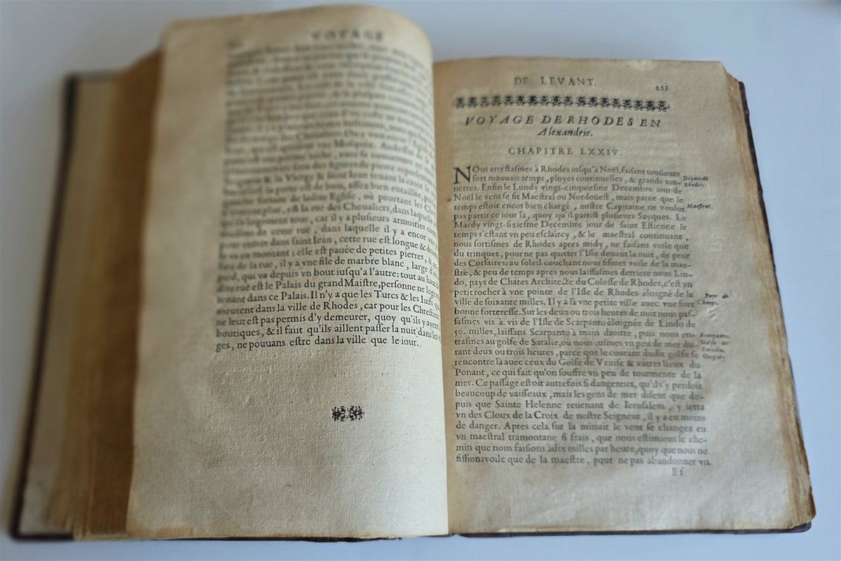 1664 TRAVELS TO TURKEY antique Relation d'un voyage fait au Levant in FRENCH