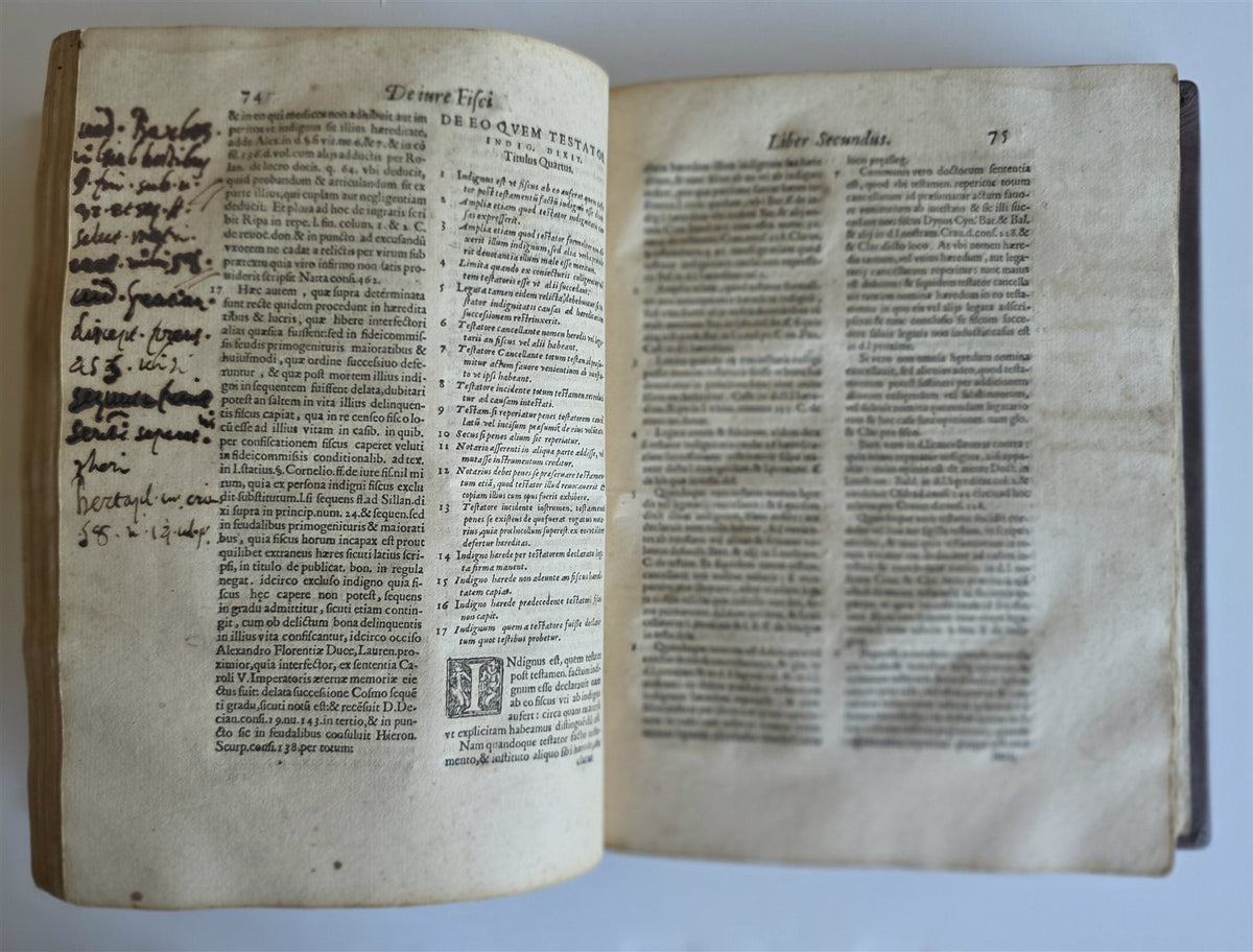 1588 COMMENTARY on FEUDAL LAW in LATIN antique 16th CENTURY