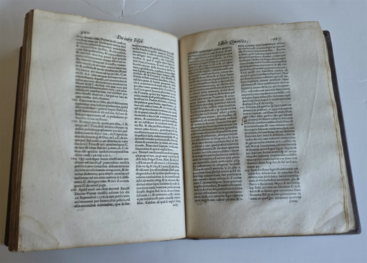 1588 COMMENTARY on FEUDAL LAW in LATIN antique 16th CENTURY