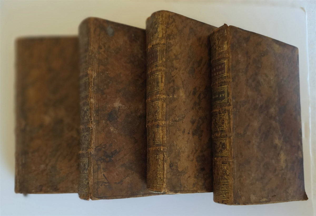 1750 MATHEMATICS & PHYSICS antique 4 ILLUSTRATED VOLUMES SET
