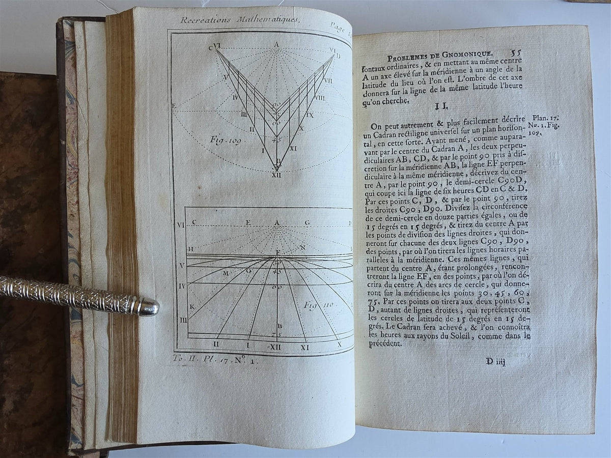1750 MATHEMATICS & PHYSICS antique 4 ILLUSTRATED VOLUMES SET
