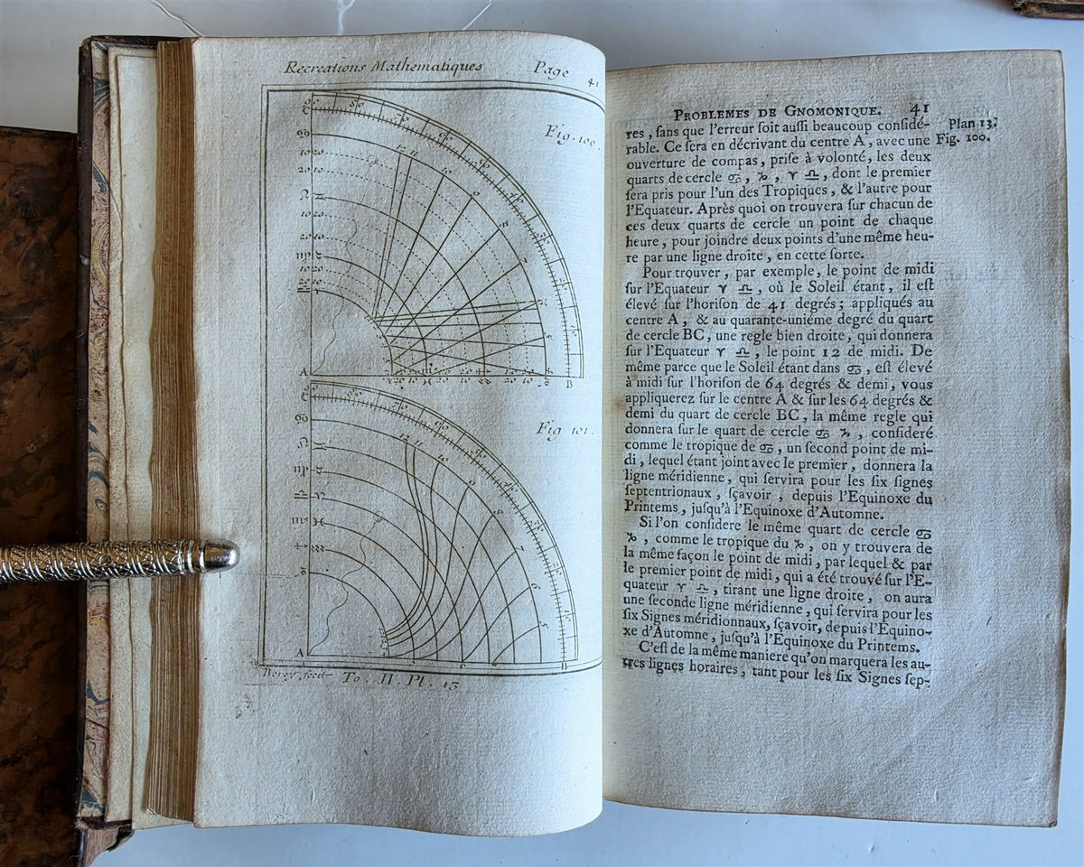 1750 MATHEMATICS & PHYSICS antique 4 ILLUSTRATED VOLUMES SET