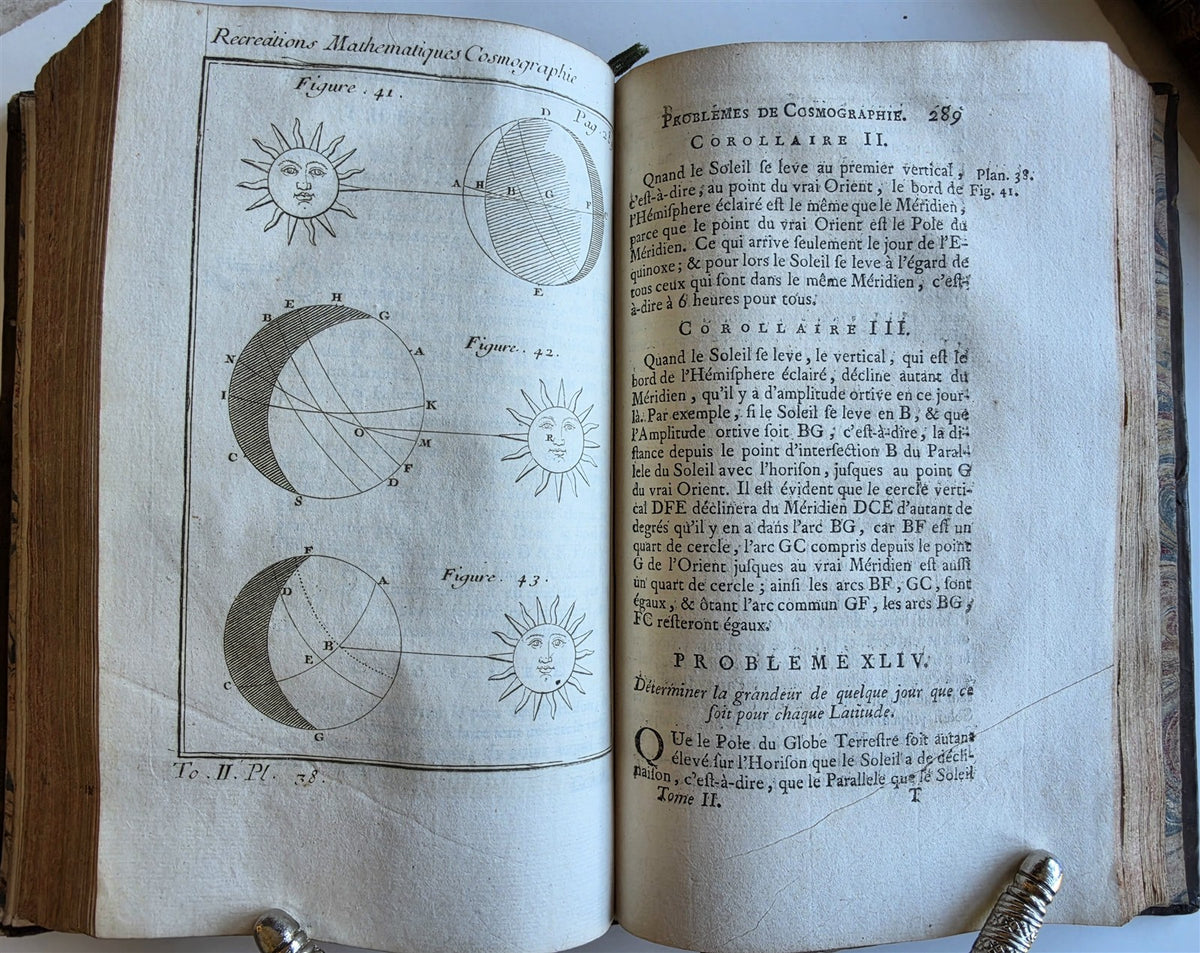 1750 MATHEMATICS & PHYSICS antique 4 ILLUSTRATED VOLUMES SET