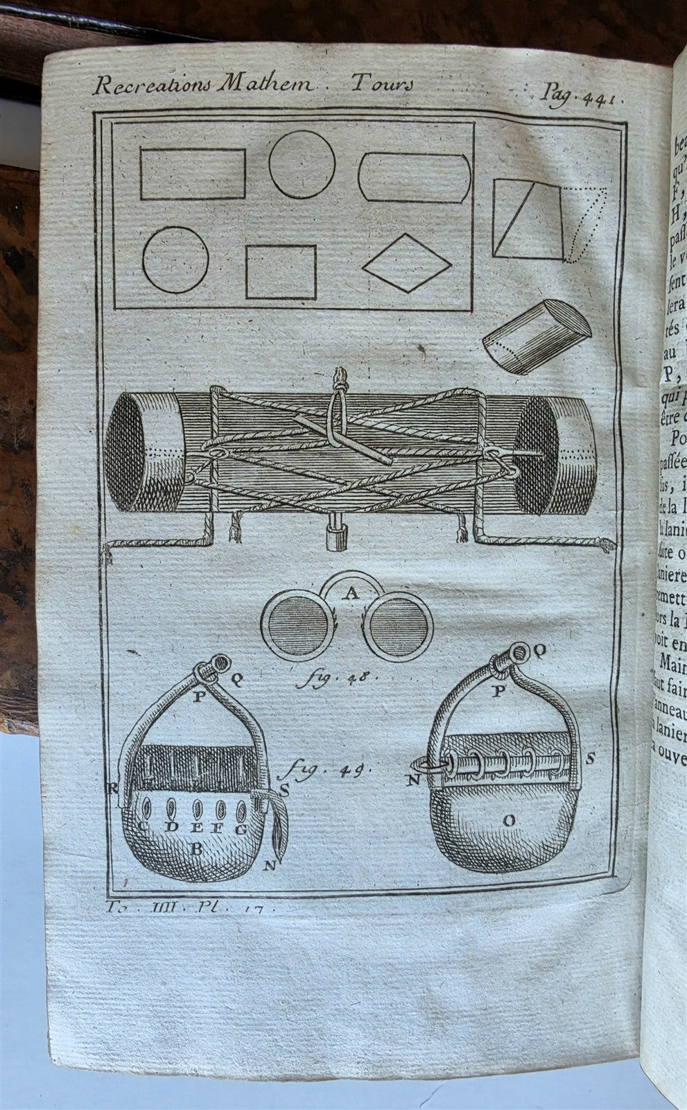 1750 MATHEMATICS & PHYSICS antique 4 ILLUSTRATED VOLUMES SET