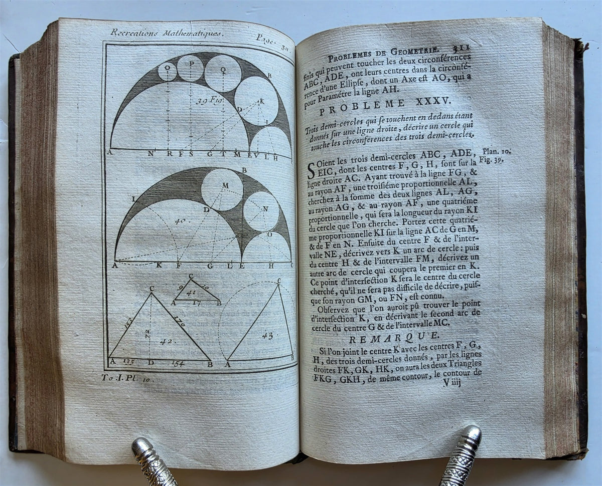 1750 MATHEMATICS & PHYSICS antique 4 ILLUSTRATED VOLUMES SET