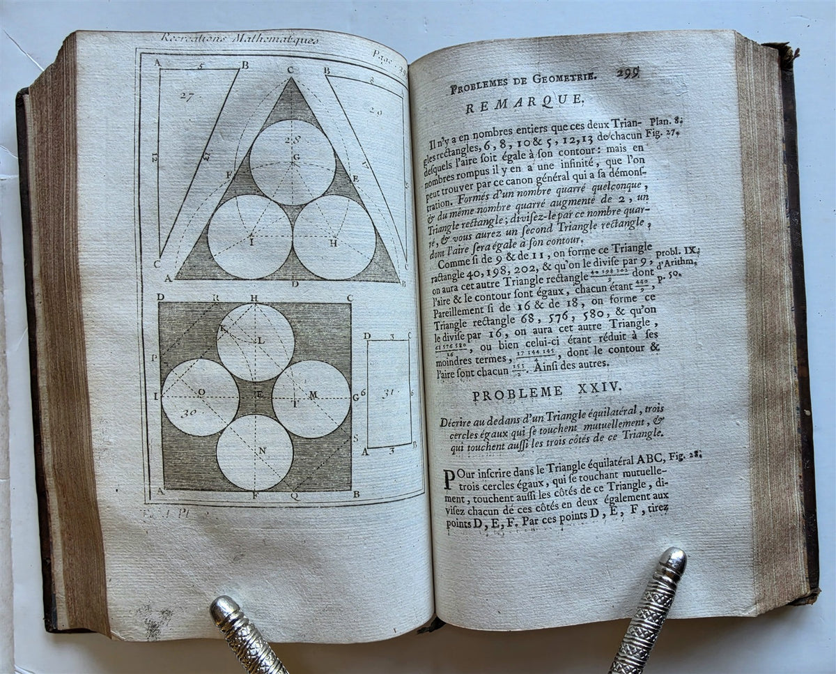 1750 MATHEMATICS & PHYSICS antique 4 ILLUSTRATED VOLUMES SET