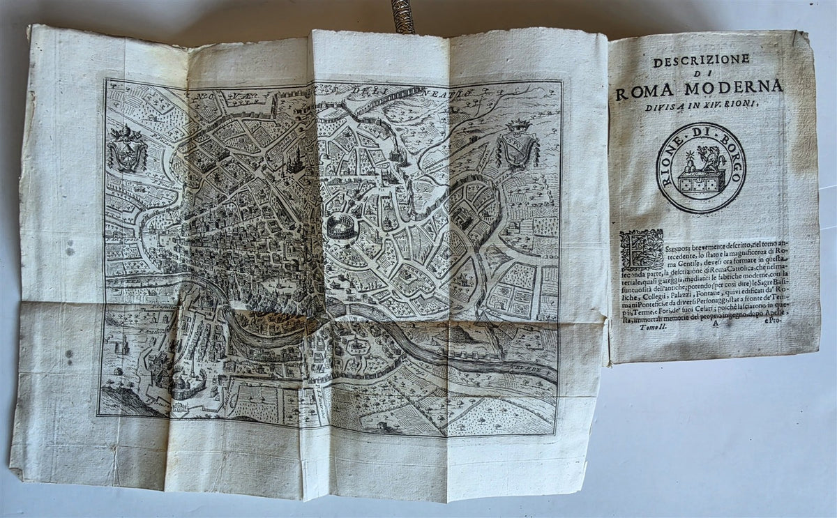 1727 ROME ILLUSTRATED antique Descrizione di Roma Moderna formatta nuovamente