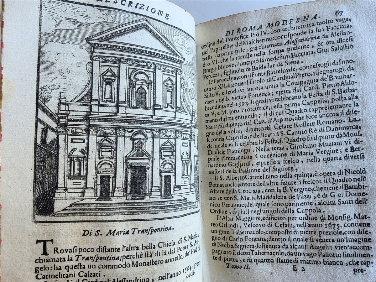 1727 ROME ILLUSTRATED antique Descrizione di Roma Moderna formatta nuovamente