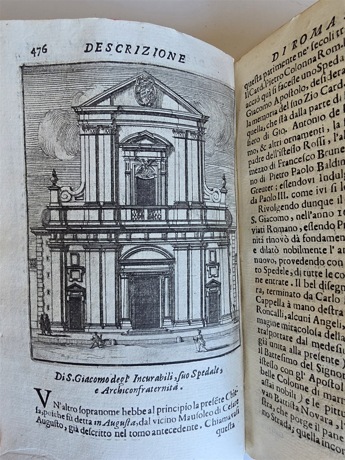 1727 ROME ILLUSTRATED antique Descrizione di Roma Moderna formatta nuovamente