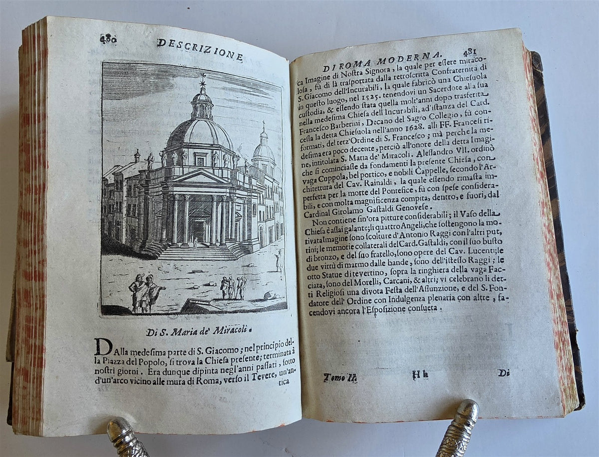 1727 ROME ILLUSTRATED antique Descrizione di Roma Moderna formatta nuovamente