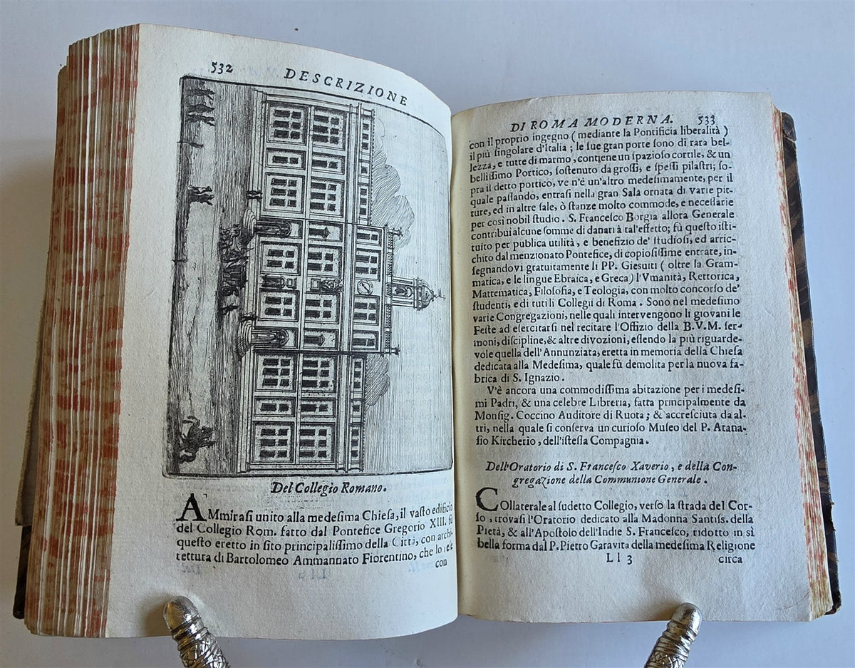 1727 ROME ILLUSTRATED antique Descrizione di Roma Moderna formatta nuovamente